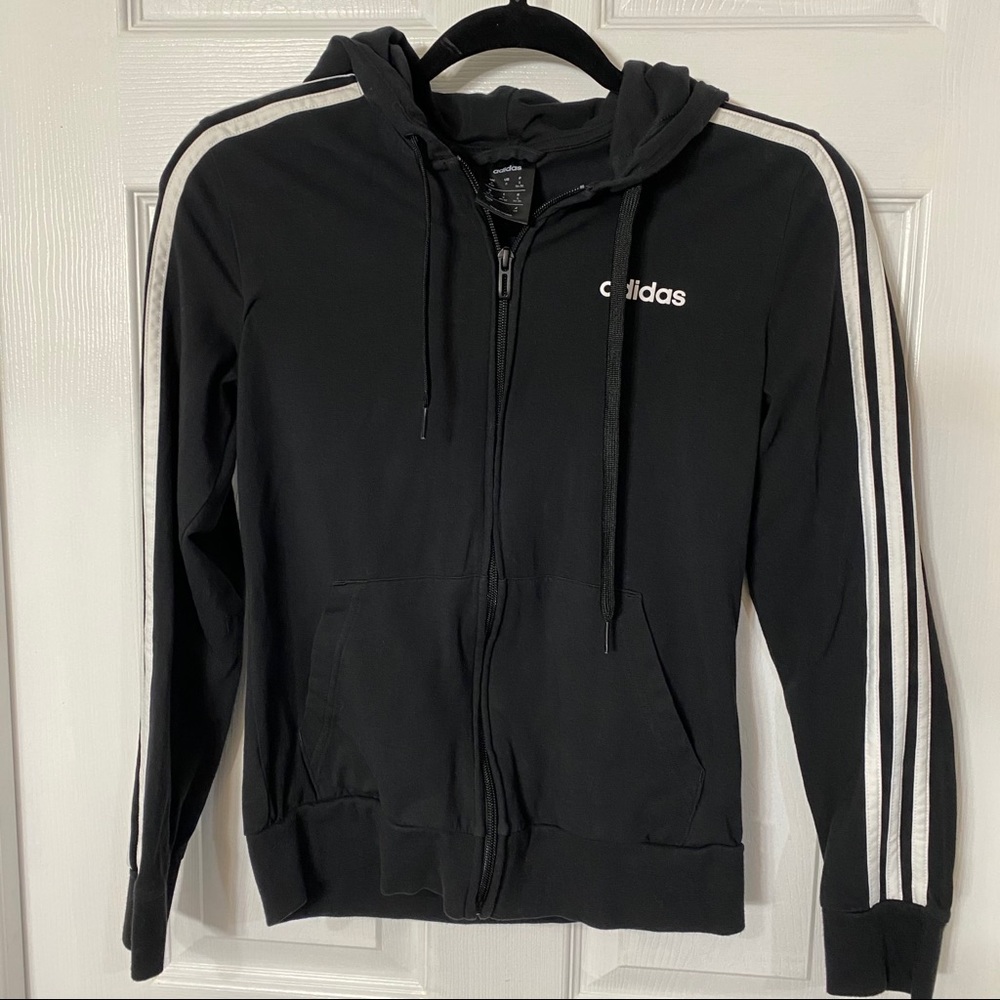 Adidas Black zip up Hoddie